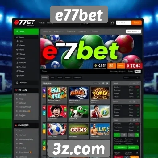 Interface do usuário do e77bet é intuitiva